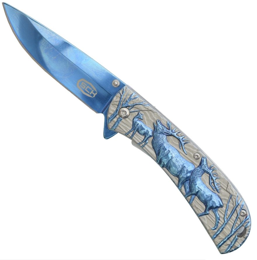 coltello tascabile alci blu