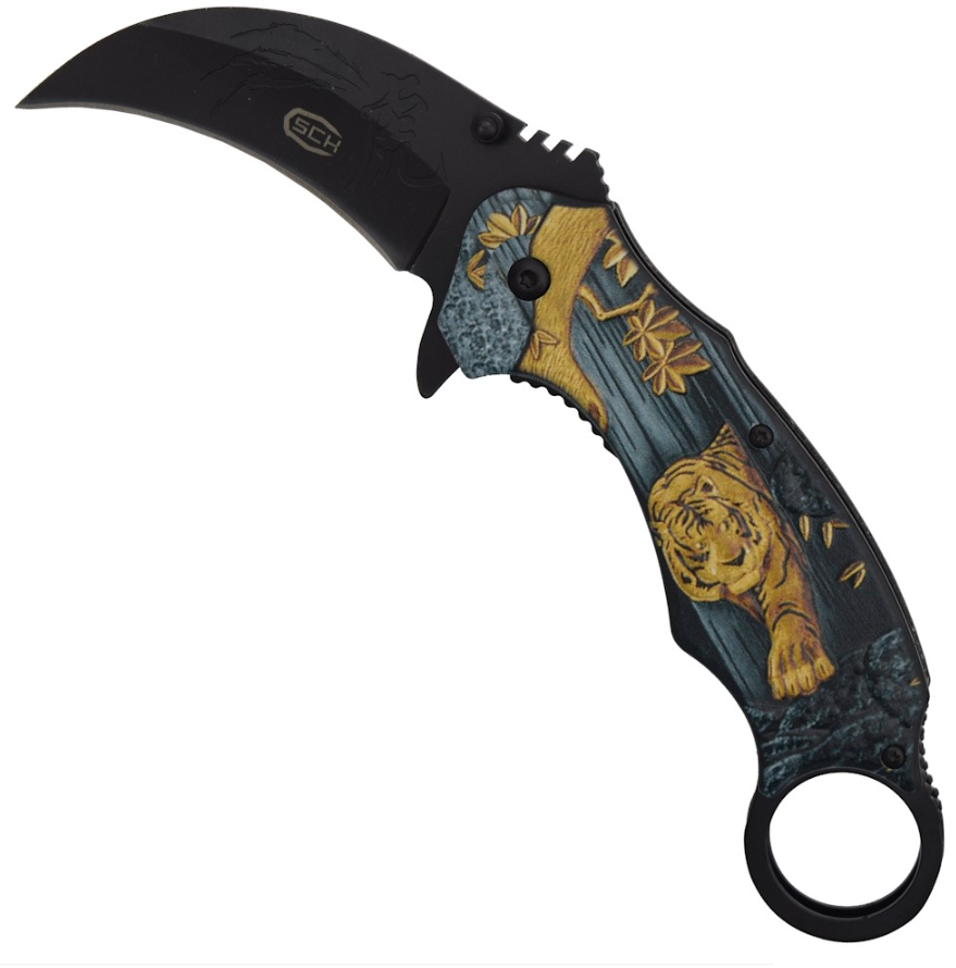 coltello karambit decoro giallo